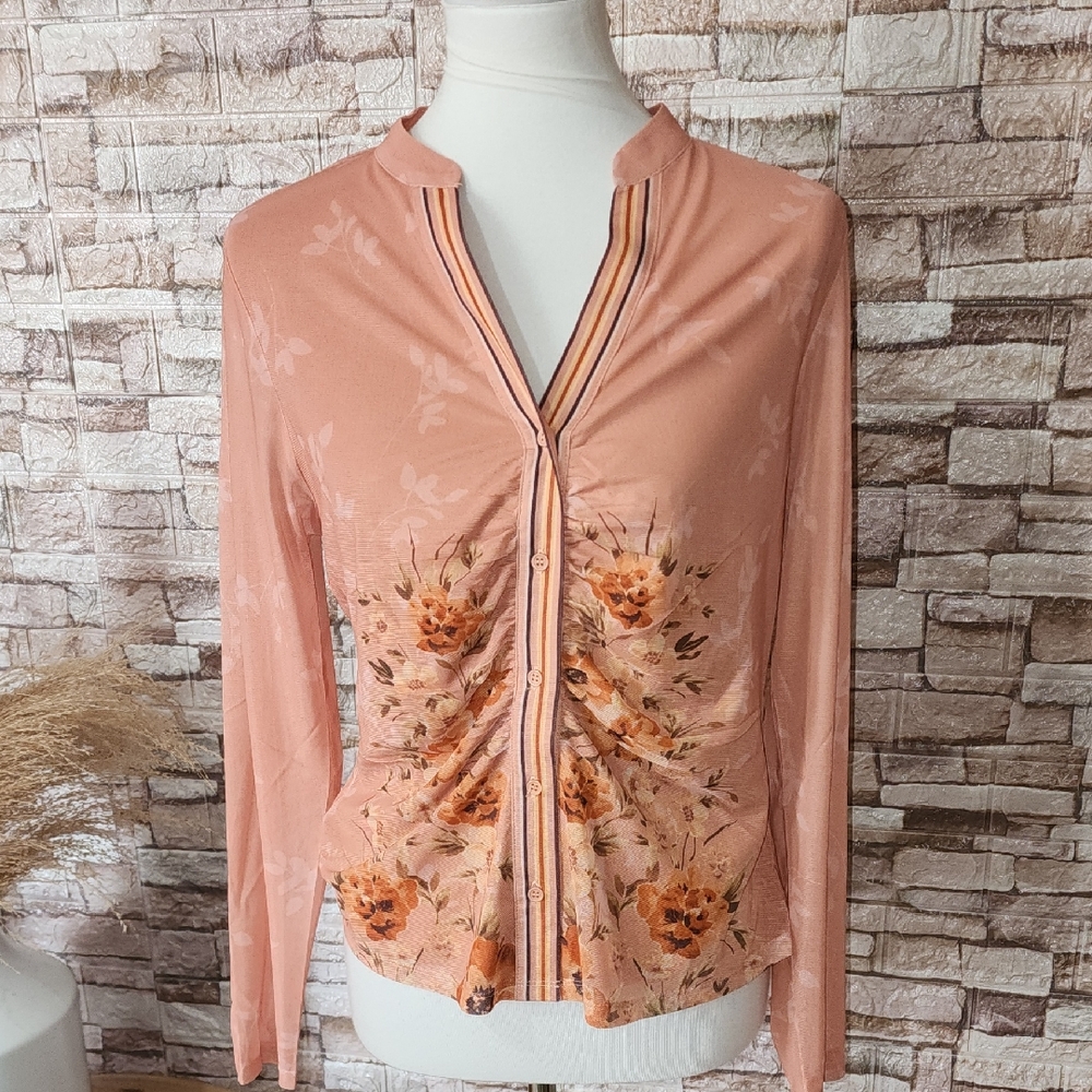 DR 2 Brand New Floral Peach Shirt